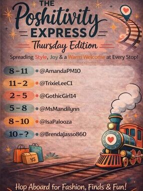 Come join the Poshitivity Express 🚂 Share Show Train on Thursday! ❤️